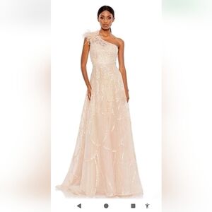 Mac Duggal Long, One-Shoulder Embellished Gown Size 20, NWT